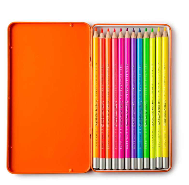 COLOUR PENCILS NEON SET OF 12 PRINTWORKS MADE OF FRIDAYS