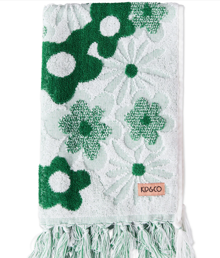 KIP & CO GREEN HOUSE EMBOSSED TERRY HAND TOWEL