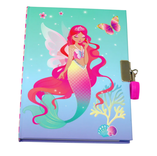 Shimmering Mermaid Strawberry Scented Lockable Diary Pink Poppy Made of Fridays